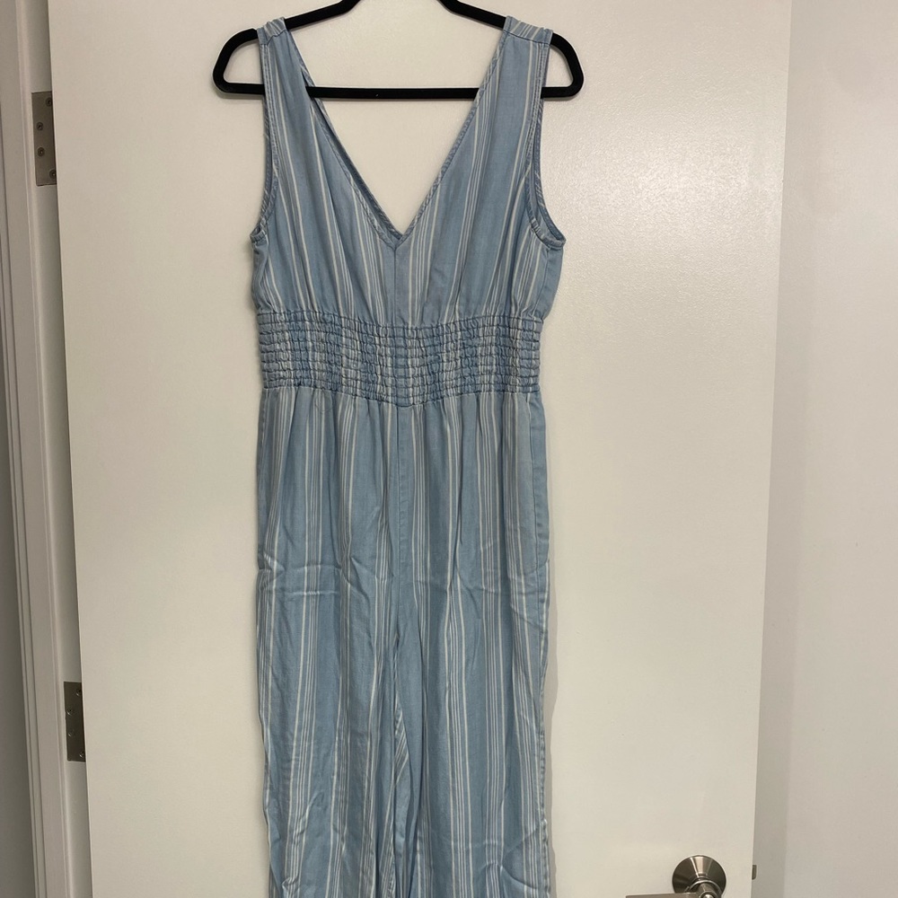 Light Blue Strip Jumpsuit